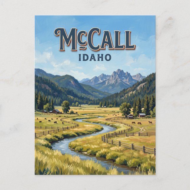Cartão Postal Vale Longo McCall Idaho (Frente)