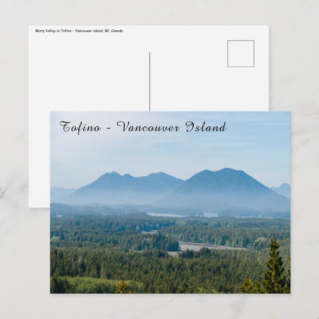 Cartão Postal Vale nebuloso em Tofino - Colúmbia Britânica, Cana (Frente/Verso)