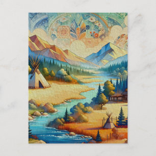 Cartão Postal Vale Sagrado - Paisagem Tribal Americana Nativa