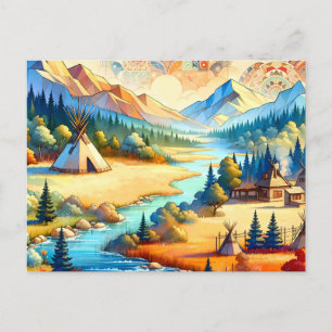 Cartão Postal Vale Sagrado - Paisagem Tribal Americana Nativa