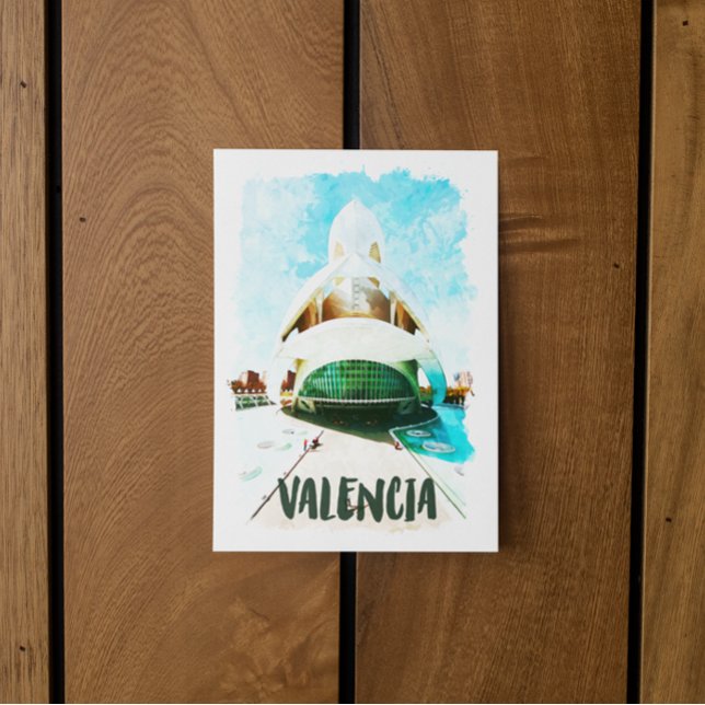 Cartão Postal Valencia Espanha Palau de les Arts Reina Sofía (valencia spain palau postcard)