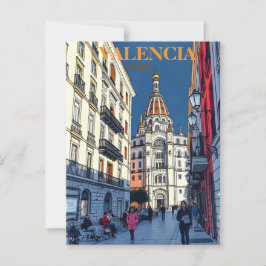 Cartão Postal Valencia Espanha Viagem Art Vintage