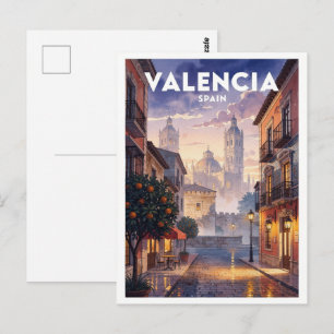 Cartão Postal Valência Espanha Viagem Vintage