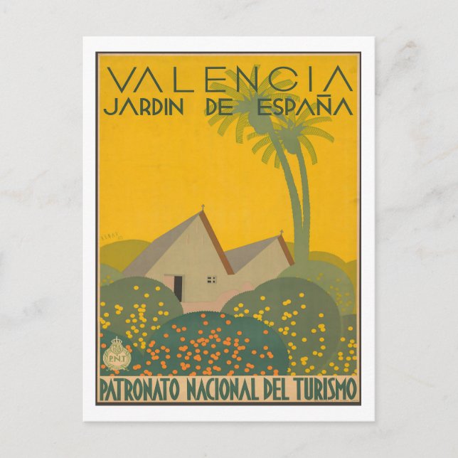 Cartão Postal Valencia - Jardin De Espana - Espanha (Frente)