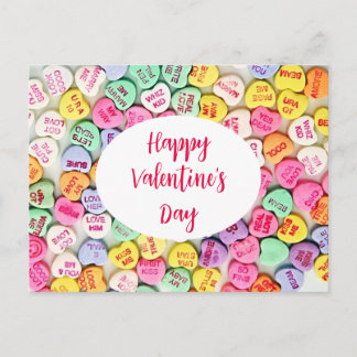Cartão Postal Valentine Candy Hearts Love Quotes