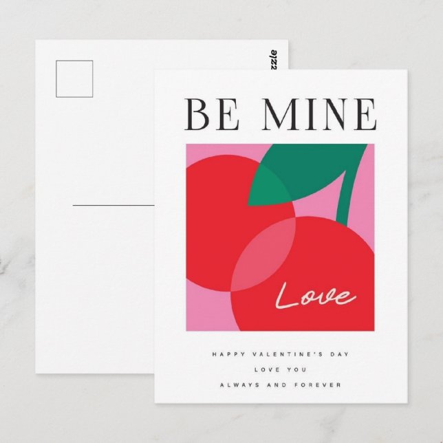 Cartão Postal Valentine's Day  Be Mine Valentine's Day Card (Frente/Verso)