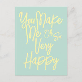 Cartão Postal Valentine's Day Love You Make Me Happy Card.