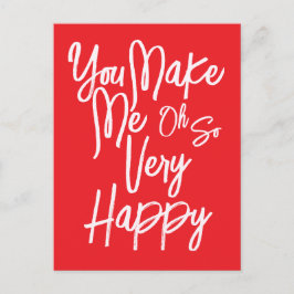 Cartão Postal Valentine's Day Love You Make Me Happy Card.