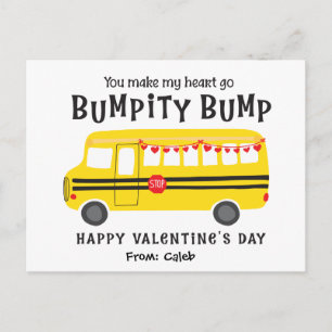 Cartão Postal Valentines Personalizados para Sala de Aula Ônibus