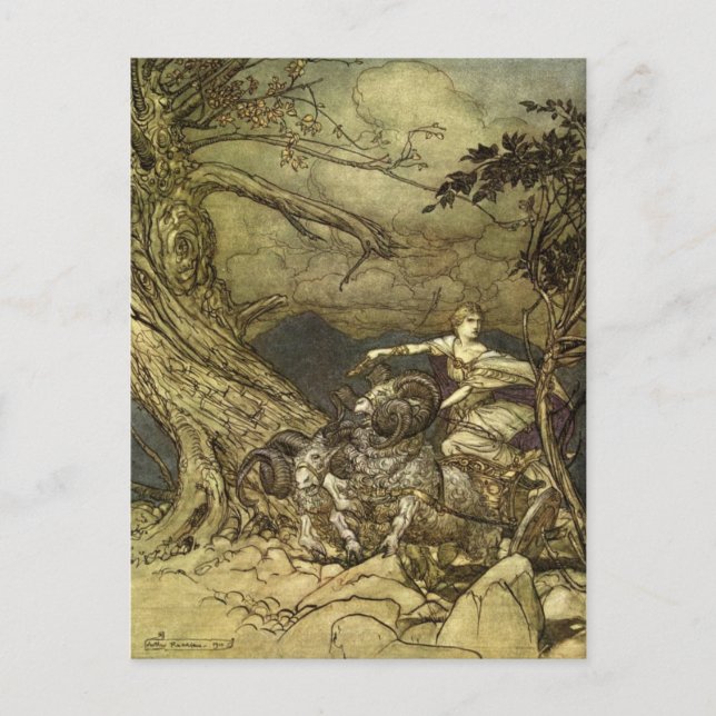 Cartão Postal Valkyrie de Rackham (Frente)