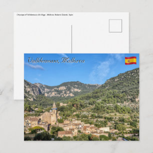 Cartão Postal Valldemossa antiga vila - Maiorca, Espanha