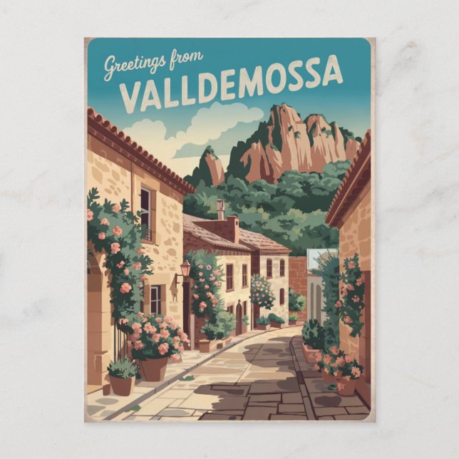 Cartão Postal Valldemossa Mallorca Vintage (Frente)