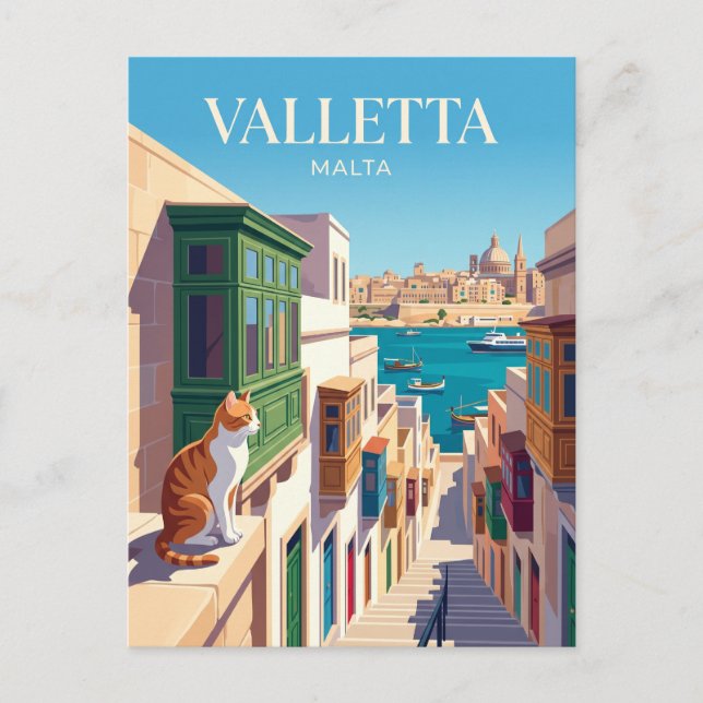 Cartão Postal Valletta Malta (Frente)