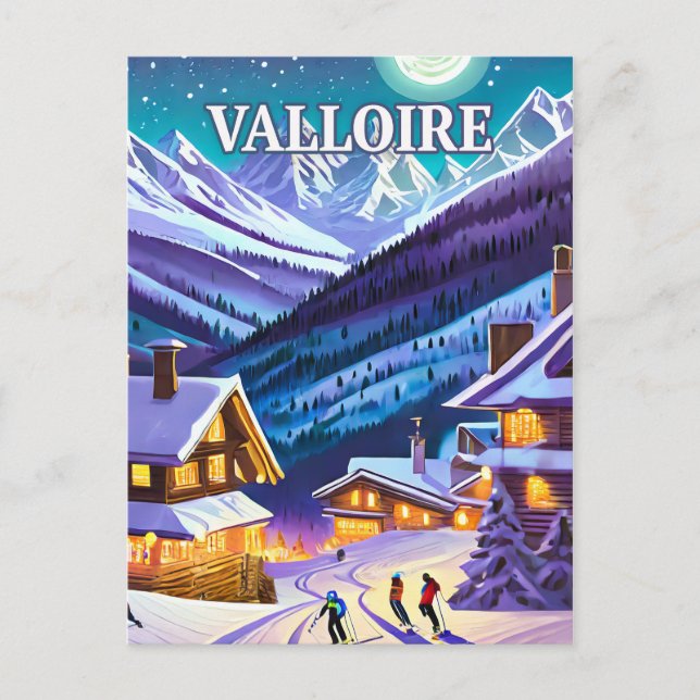 Cartão Postal Valloire : Toile Alpestre, Éclats d'Hiver en Harmo (Frente)