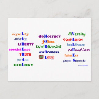 Cartão Postal Valores Morais Liberais