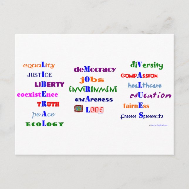 Cartão Postal Valores Morais Liberais (Frente)