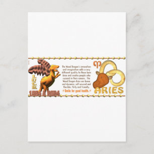 Cartão Postal Valxart 1964 2024 Wood Dragon zodiac Aries