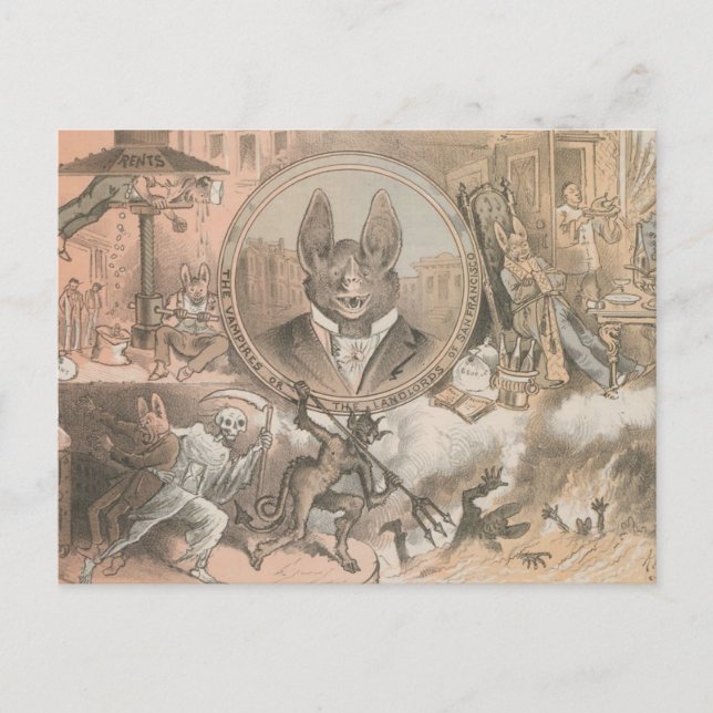 Cartão Postal Vamire Bat Portrait (Frente)