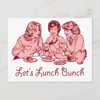 Cartão Postal Vamos almoçar o Bunch 50's retro gráfico