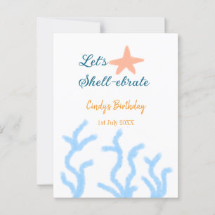 Cartão Postal Vamos comemorar debaixo do mar azul de aniversário