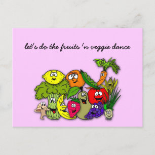Cartão Postal vamos da dança do veggie do fruta 'n