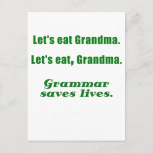 Cartão Postal Vamos Eat Grandma Grammar Salva Vidas