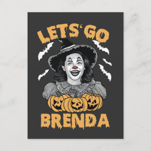 Cartão Postal Vamos Go Brenda Spooky Halloween Kamala Harris
