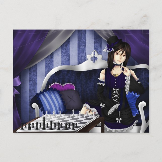 Cartão Postal Vamos jogar xadrez (Frente)