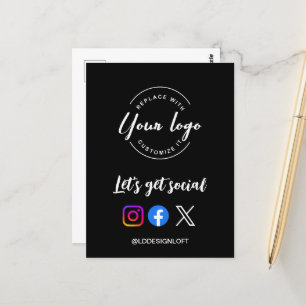 Cartão Postal Vamos obter código de QR social promocional do sit