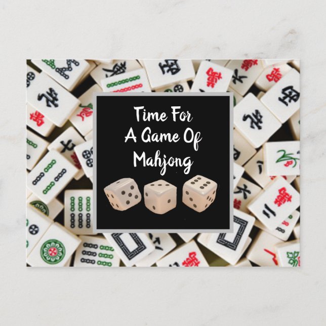 Cartão Postal Vamos Play Mahjong (Frente)