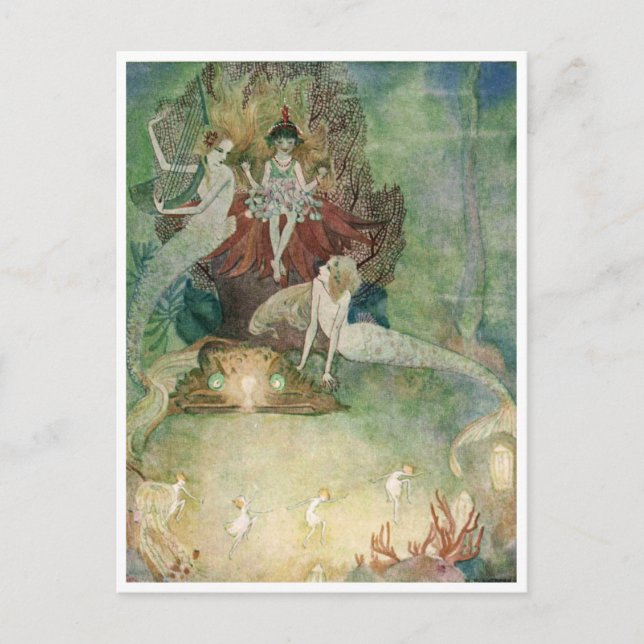 Cartão Postal Vamos ser Sereias Juntas por Dorothy Lathrop (Frente)