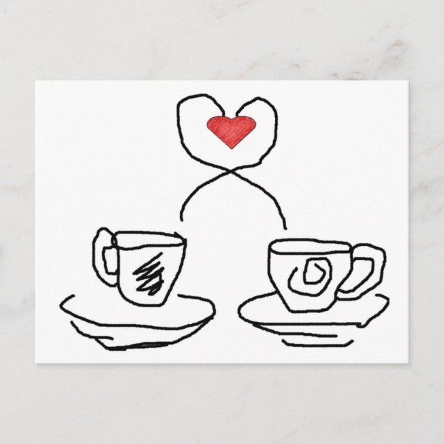 Cartão Postal Vamos tem uma xícara de... (Frente)