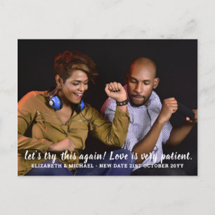 Cartão Postal Vamos Tentar Este Novo Casamento de Foto do ORÇAME