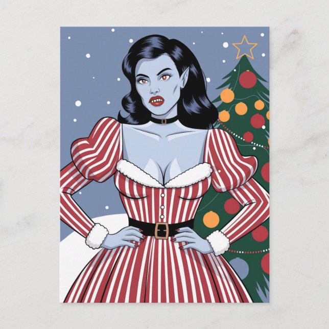 Cartão Postal Vampire Lady Christmas (Frente)