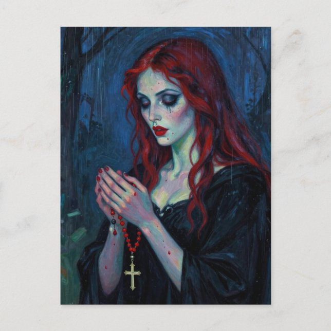 Cartão Postal Vampire Lady With Rosary (Frente)