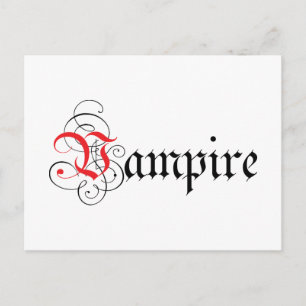 Cartão Postal Vampiro caligrário