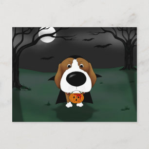 Cartão Postal Vampiro de Beagle Halloween