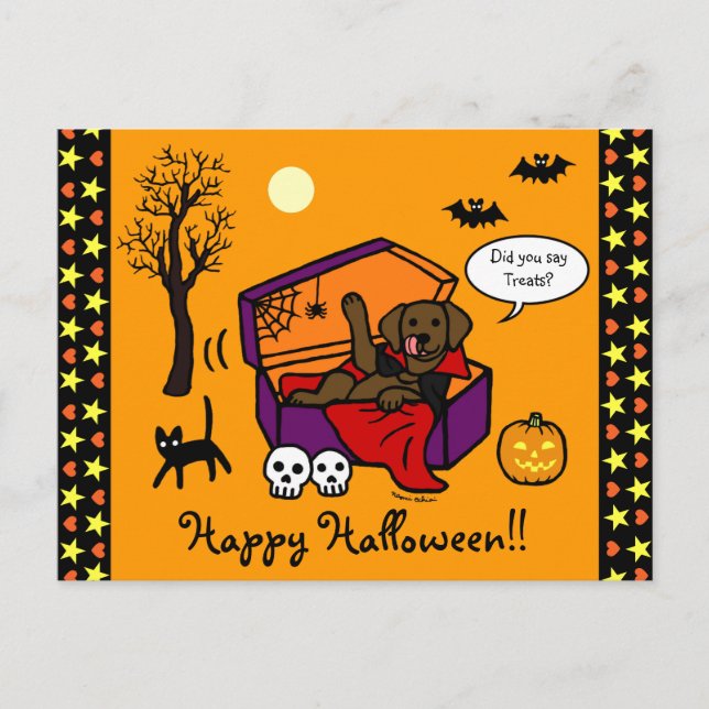 Cartão Postal Vampiro de chocolate do Halloween (Frente)