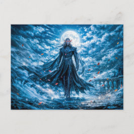 Cartão Postal Vampiro de Fantasia Dinâmica em Atmo Noturno Dramá
