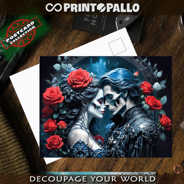 Cartão Postal Vampiro e o crânio amam para sempre (Criador carregado)