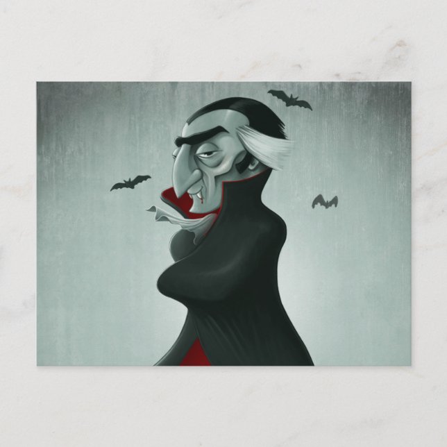 Cartão Postal Vampiro halloween (Frente)