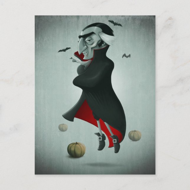 Cartão Postal Vampiro halloween (Frente)