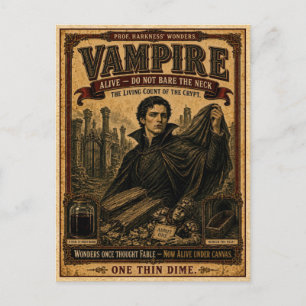 Cartão Postal Vampiro, Monstro do Circo Vintage