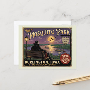 Cartão Postal Vampiro no Mosquito Park Burlington Iowa