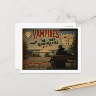 Cartão Postal Vampiro no Parque Burlinton Iowa