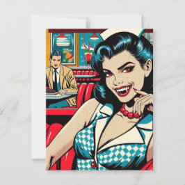 Cartão Postal Vampiro no Retro Diner