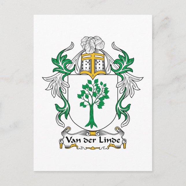 Cartão Postal Van der Linde Family Crest (Frente)