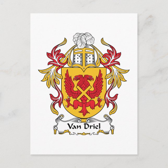 Cartão Postal Van Driel Family Crest (Frente)
