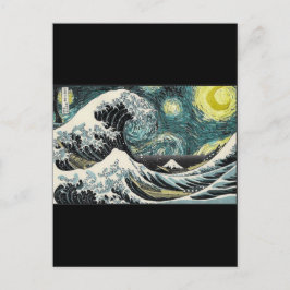 Cartão Postal Van Gogh A Noite Estrelada - Hokusai A Onda Do Exc