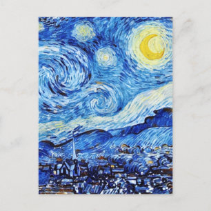 Cartão Postal Van Gogh - A Noite Estrelada - Natal Branco